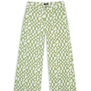 Truce Girls' Checkered Pants Green Size 12